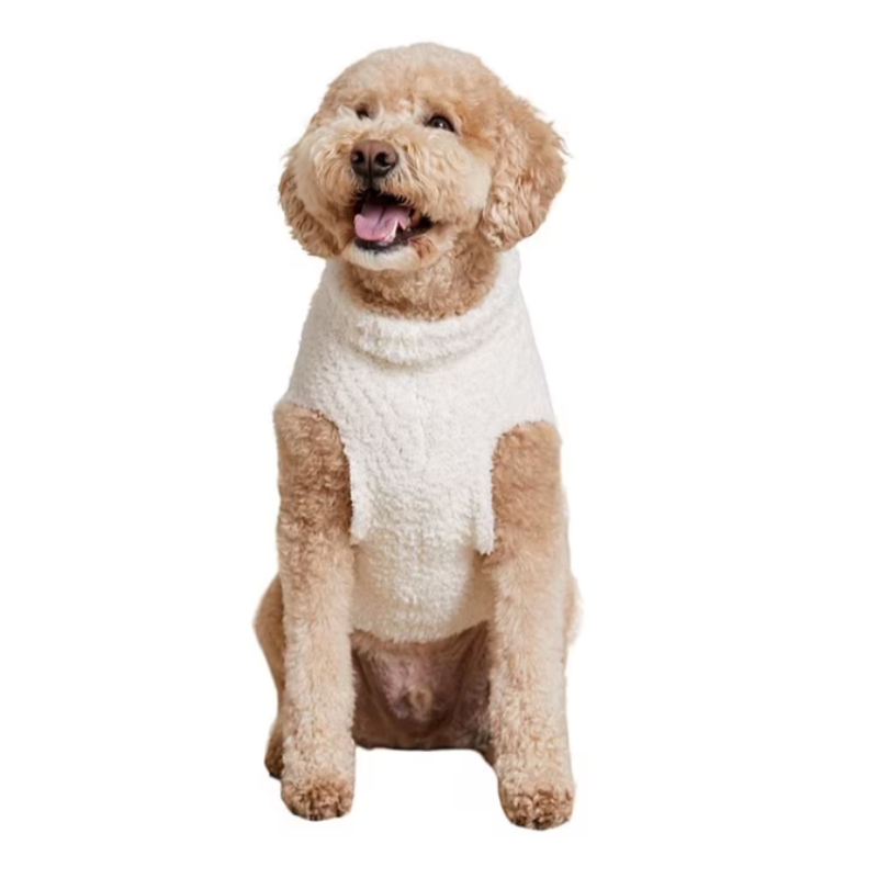 CozyChic Honeycomb Pet Sweater- Cream