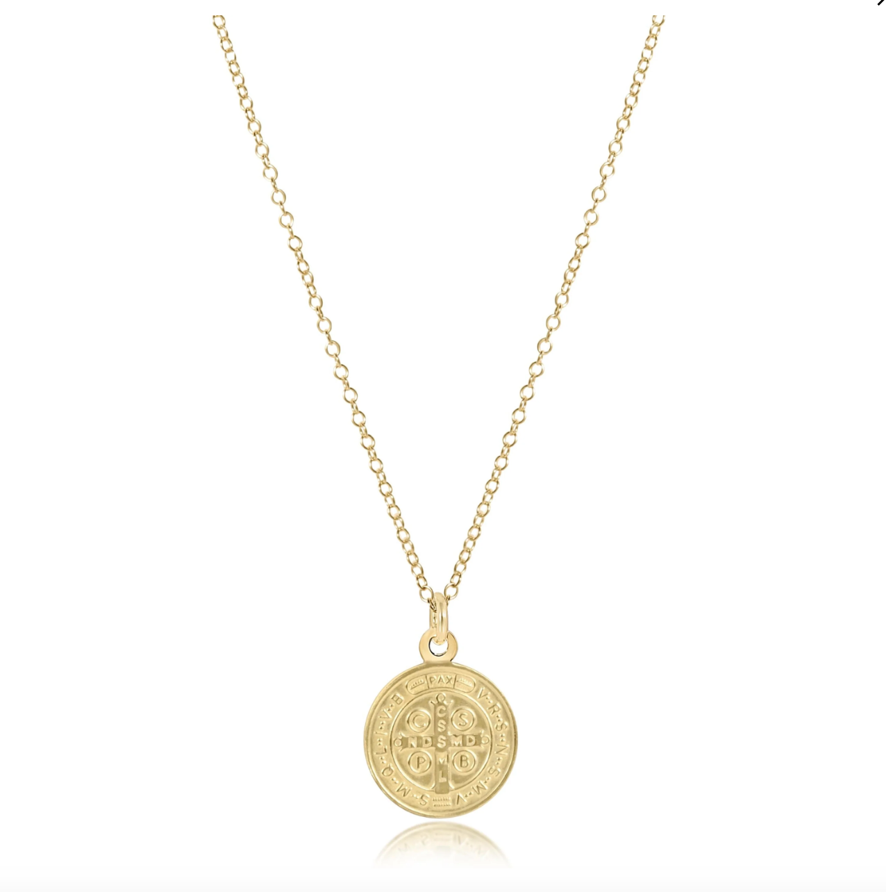 16" Blessing Gold Disc Necklace