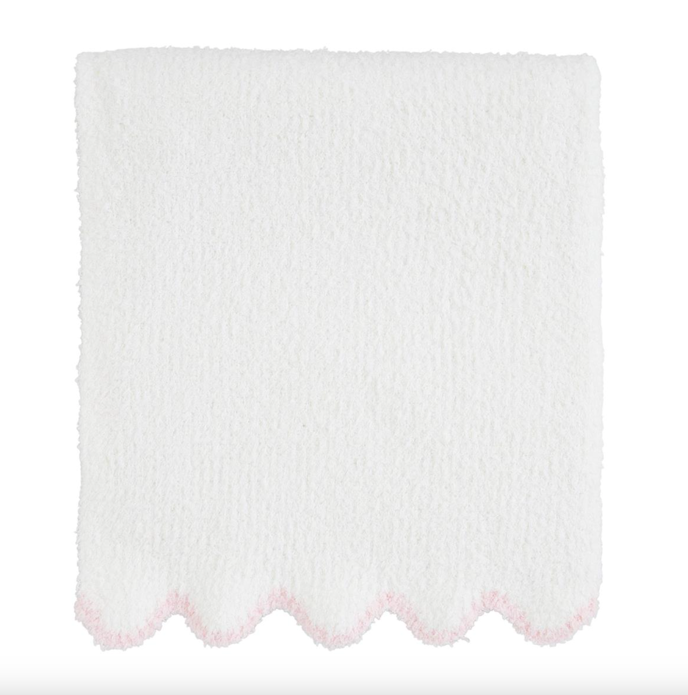 Pink Scallop Chenille Blanket
