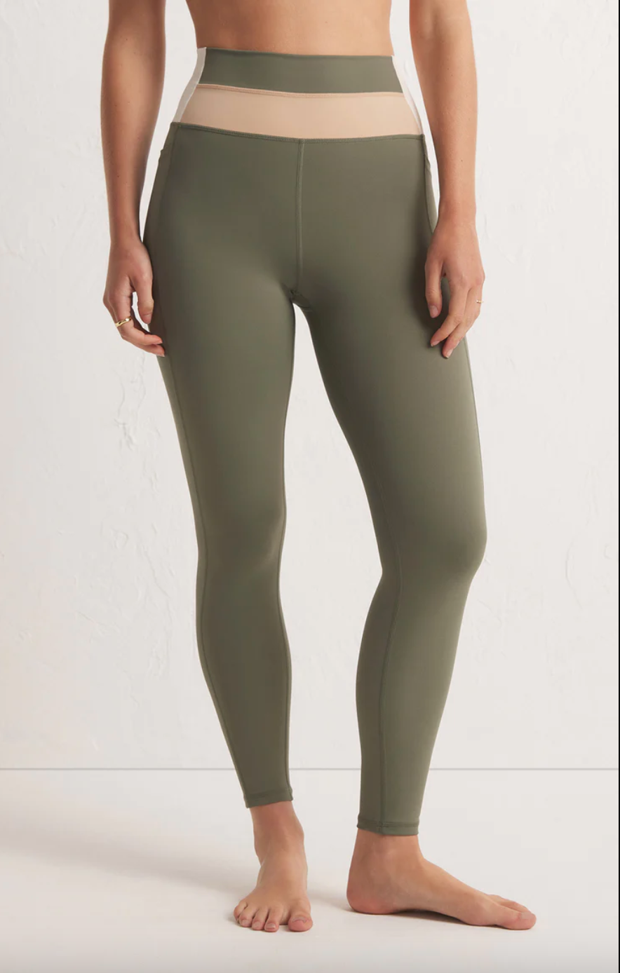 Side Barre Legging-Olive