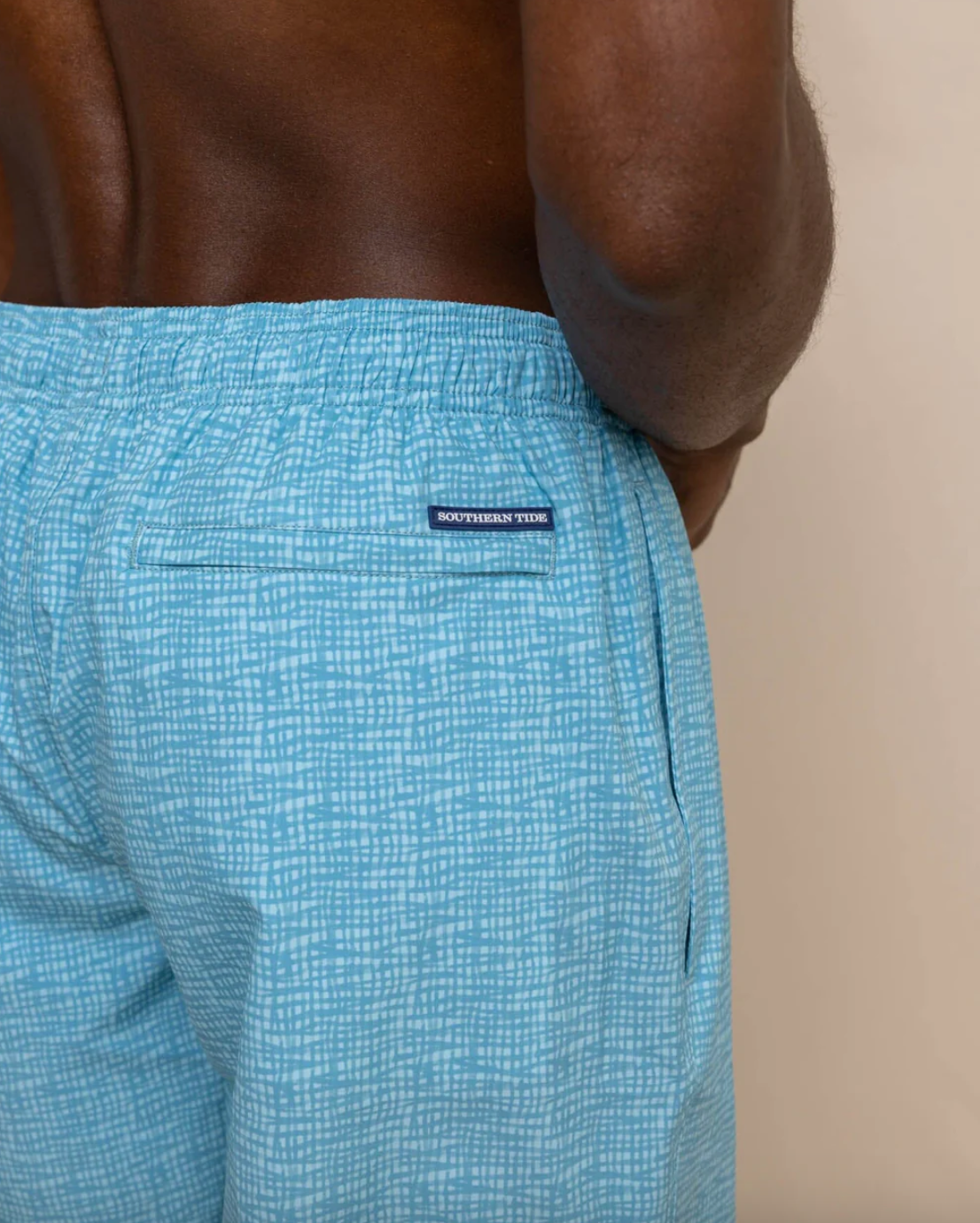 Check Swim Trunk-Blue