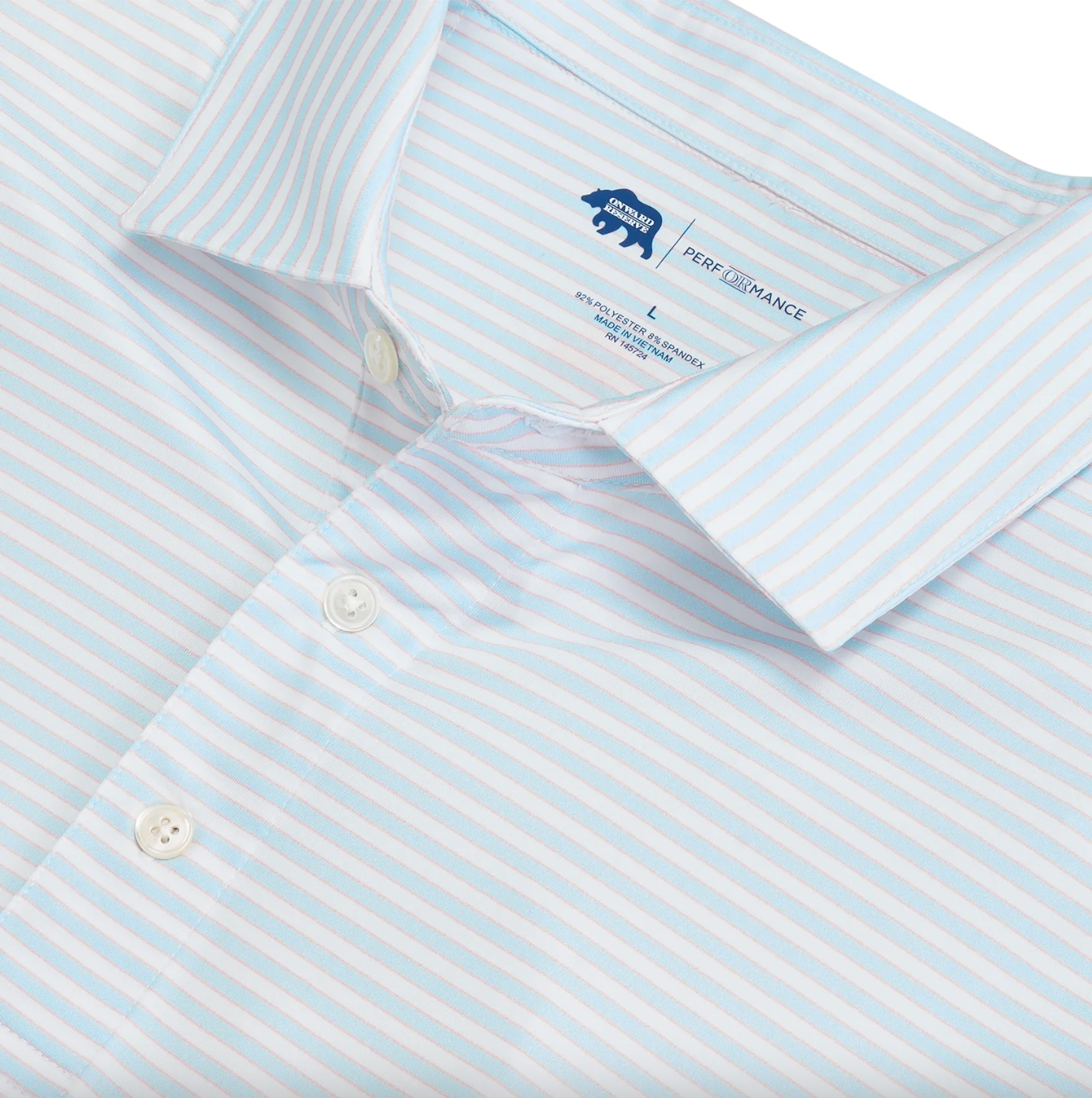 Mulligan Stripe Polo-Blue