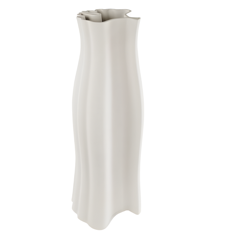 White Ceramic Gingko Vase- Small (3 Sizes)
