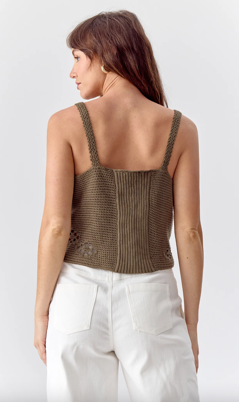 Dixie Crochet Top-Olive