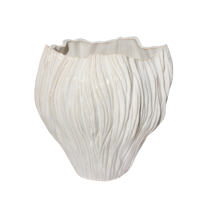 Cream Ceramic Dune Vase