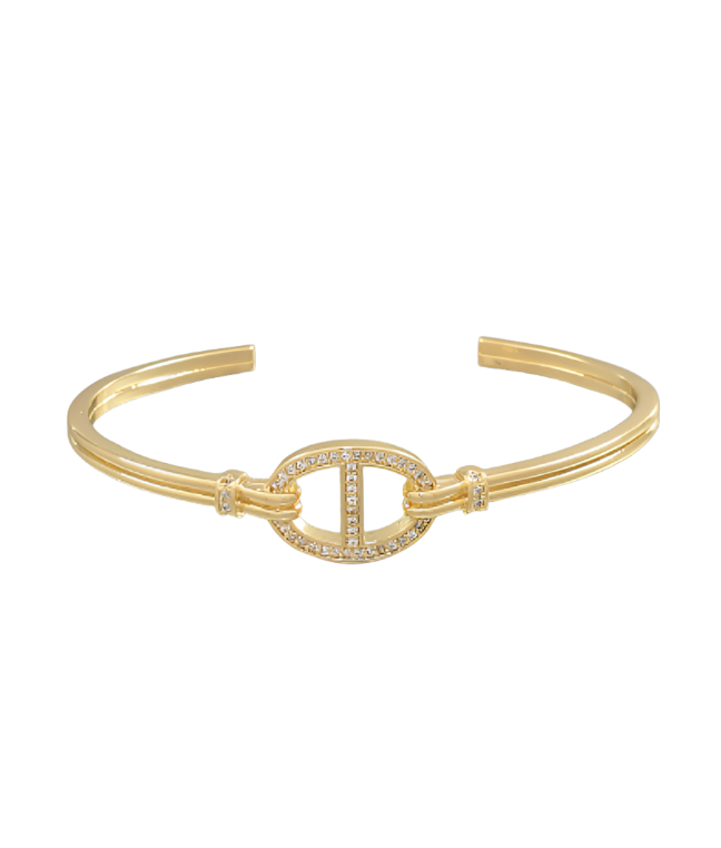 Pave Anchor Cuff Bracelet