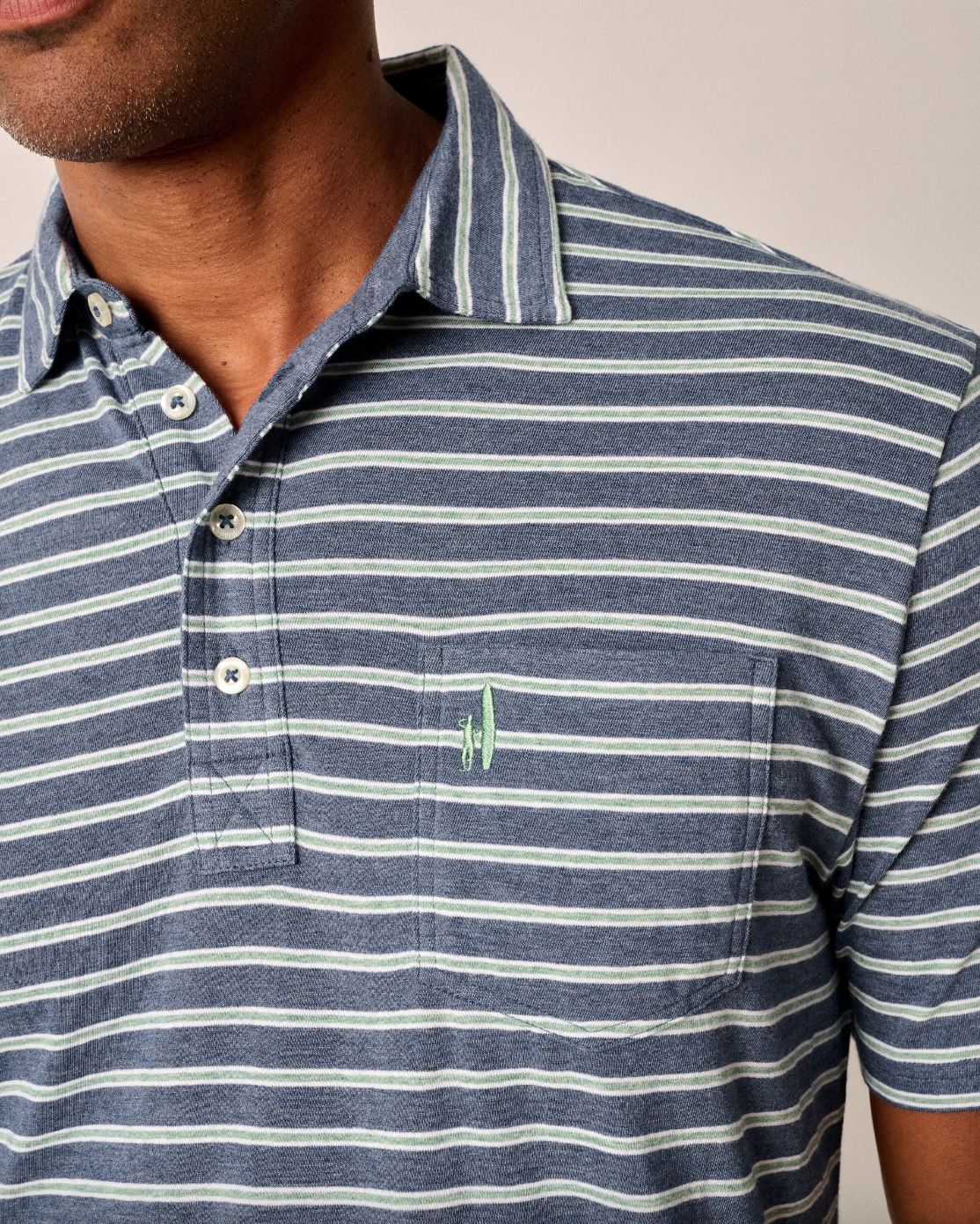 Matthis Stripe Polo-Ocean