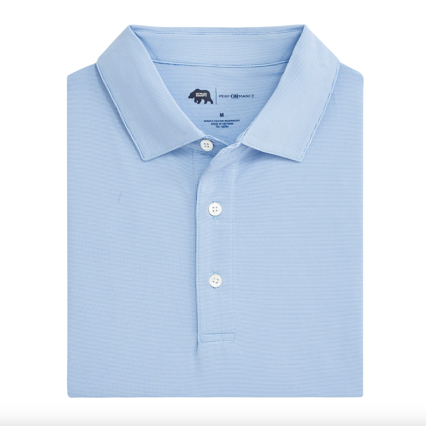 Hairline Stripe Polo-Sky