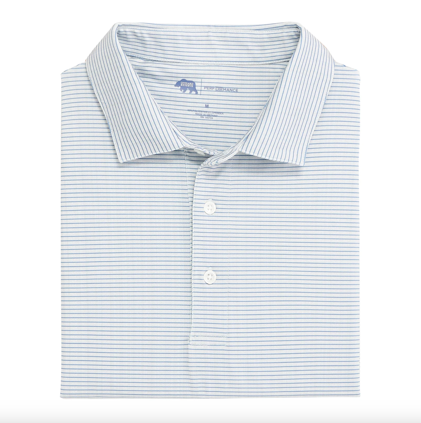 Birdie Stripe Polo-Blue