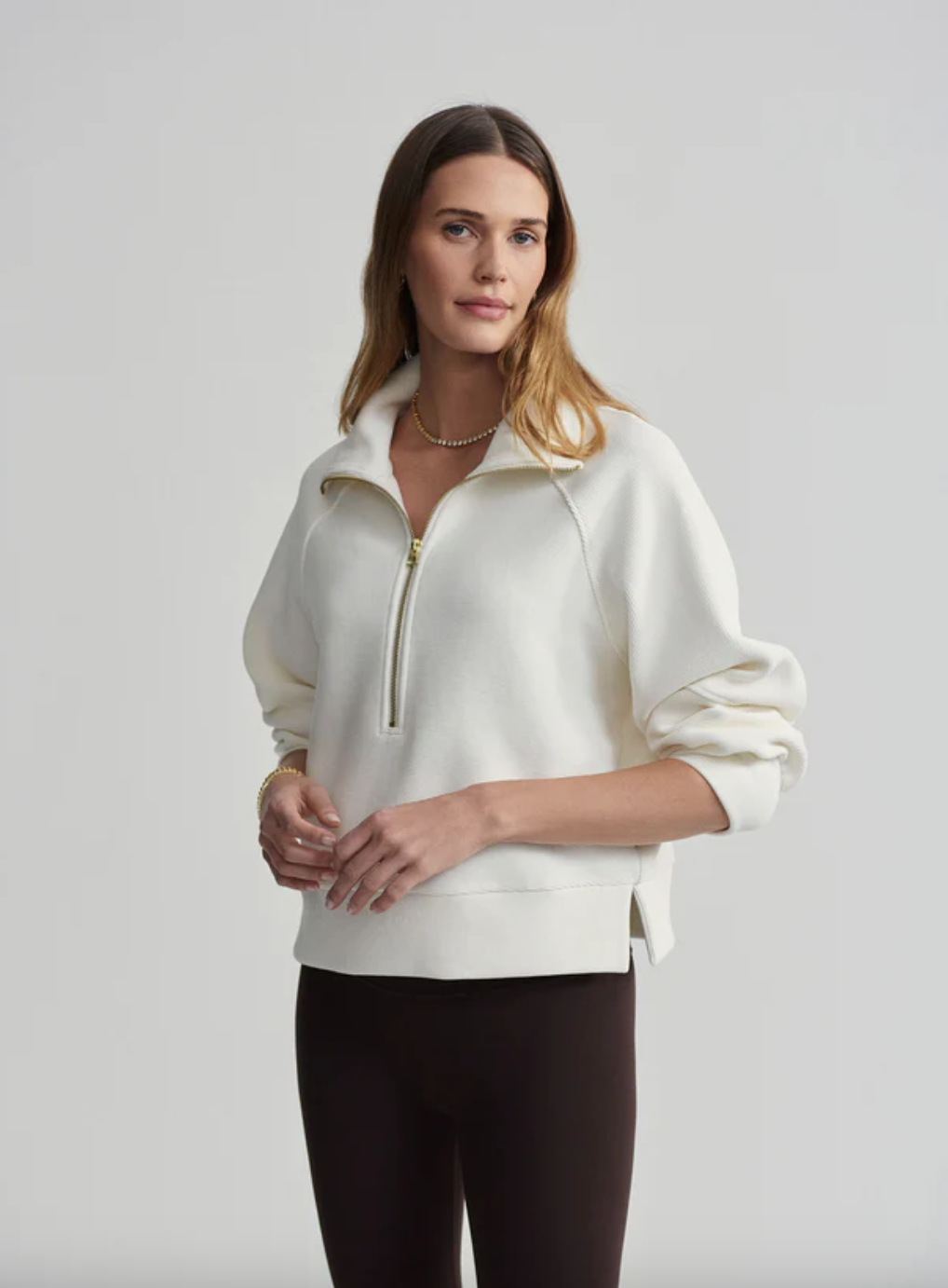 Milano Half Zip-Ivory