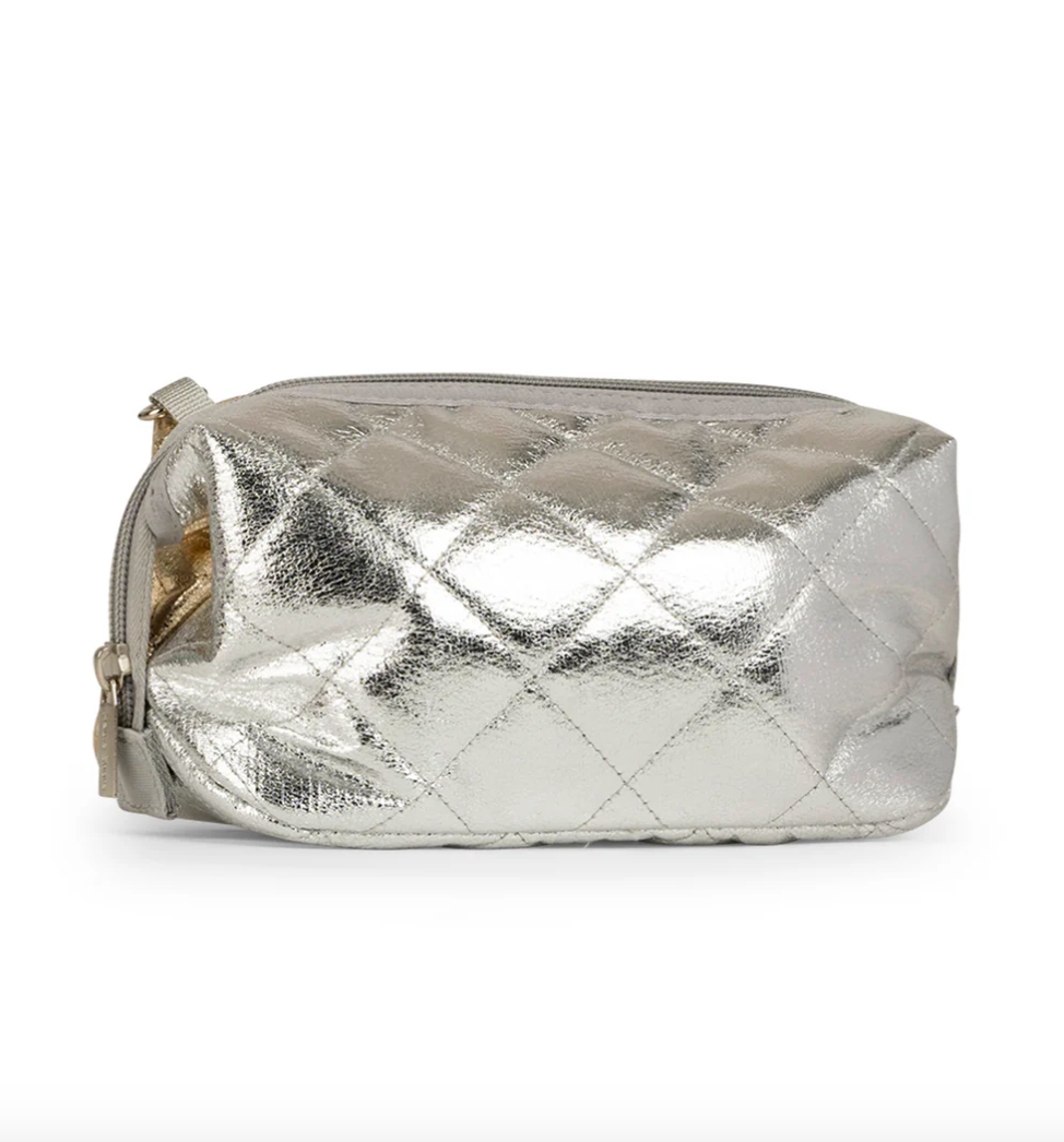 Erin Makeup Case-Gold/Silver
