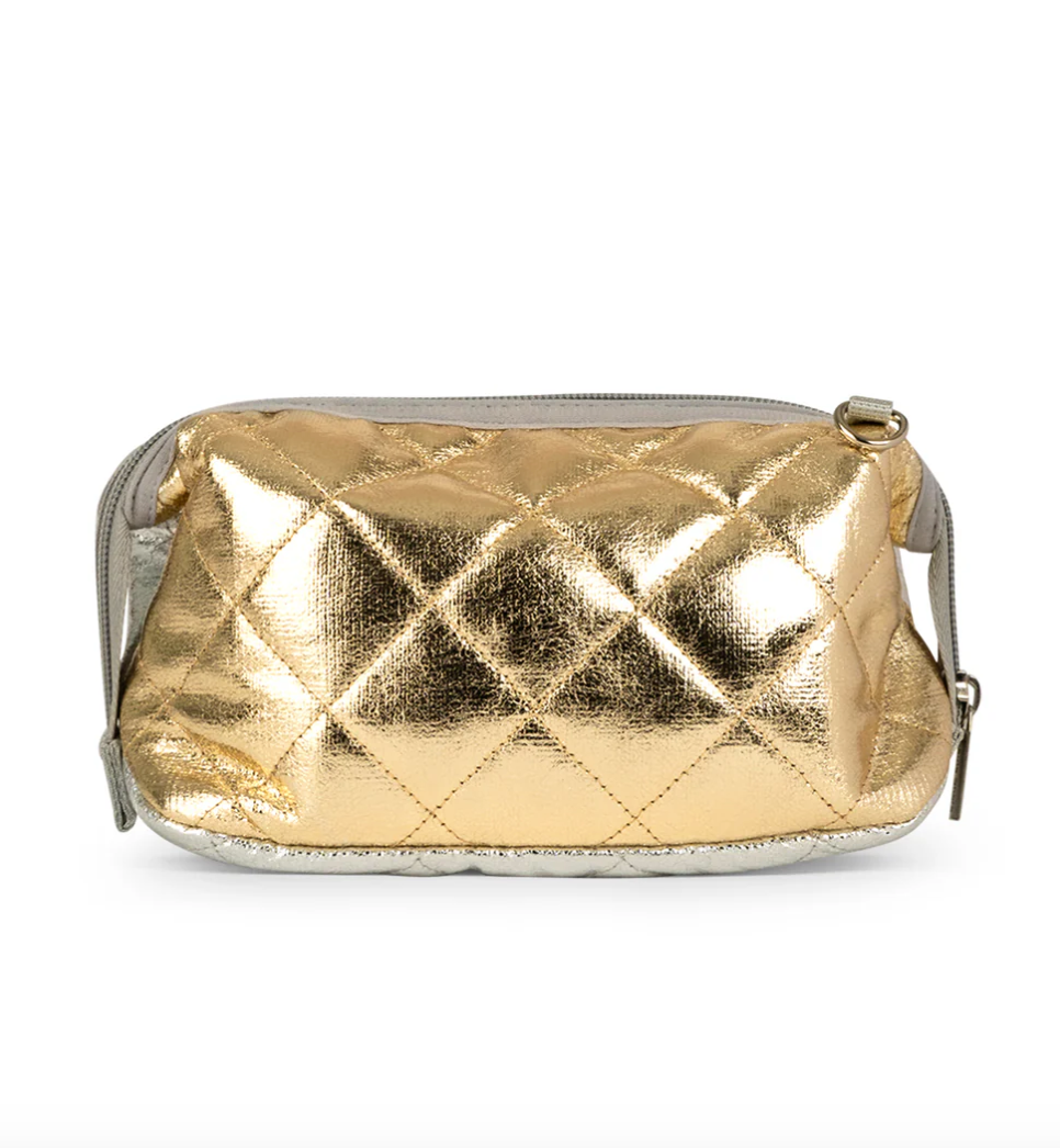 Erin Makeup Case-Gold/Silver