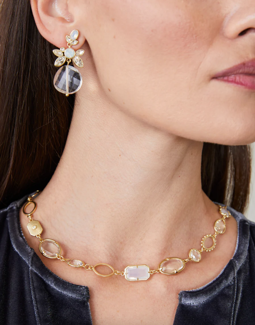 Lagoon Necklace 18" Crystal