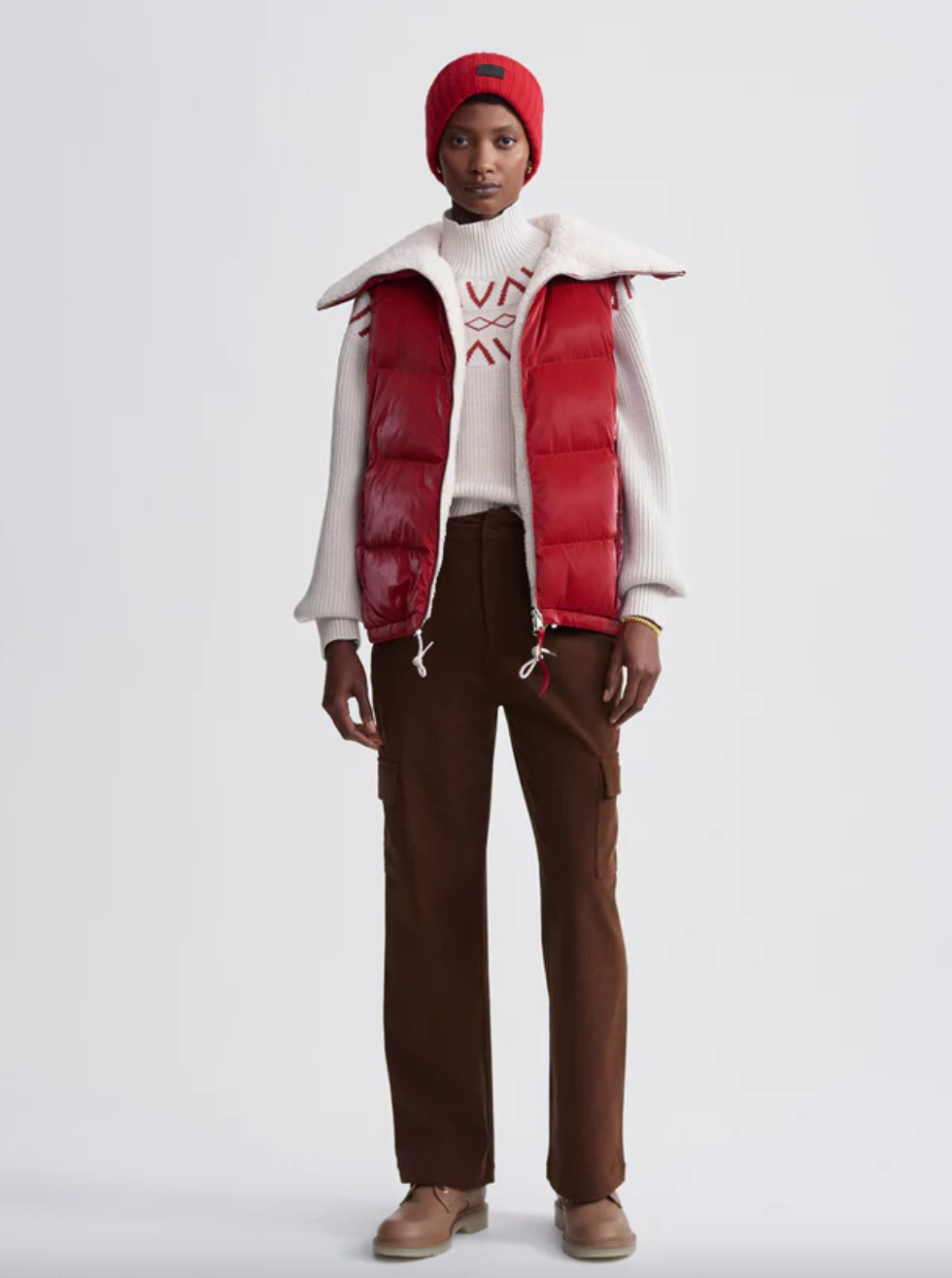 Brock Puffer Gilet-Red