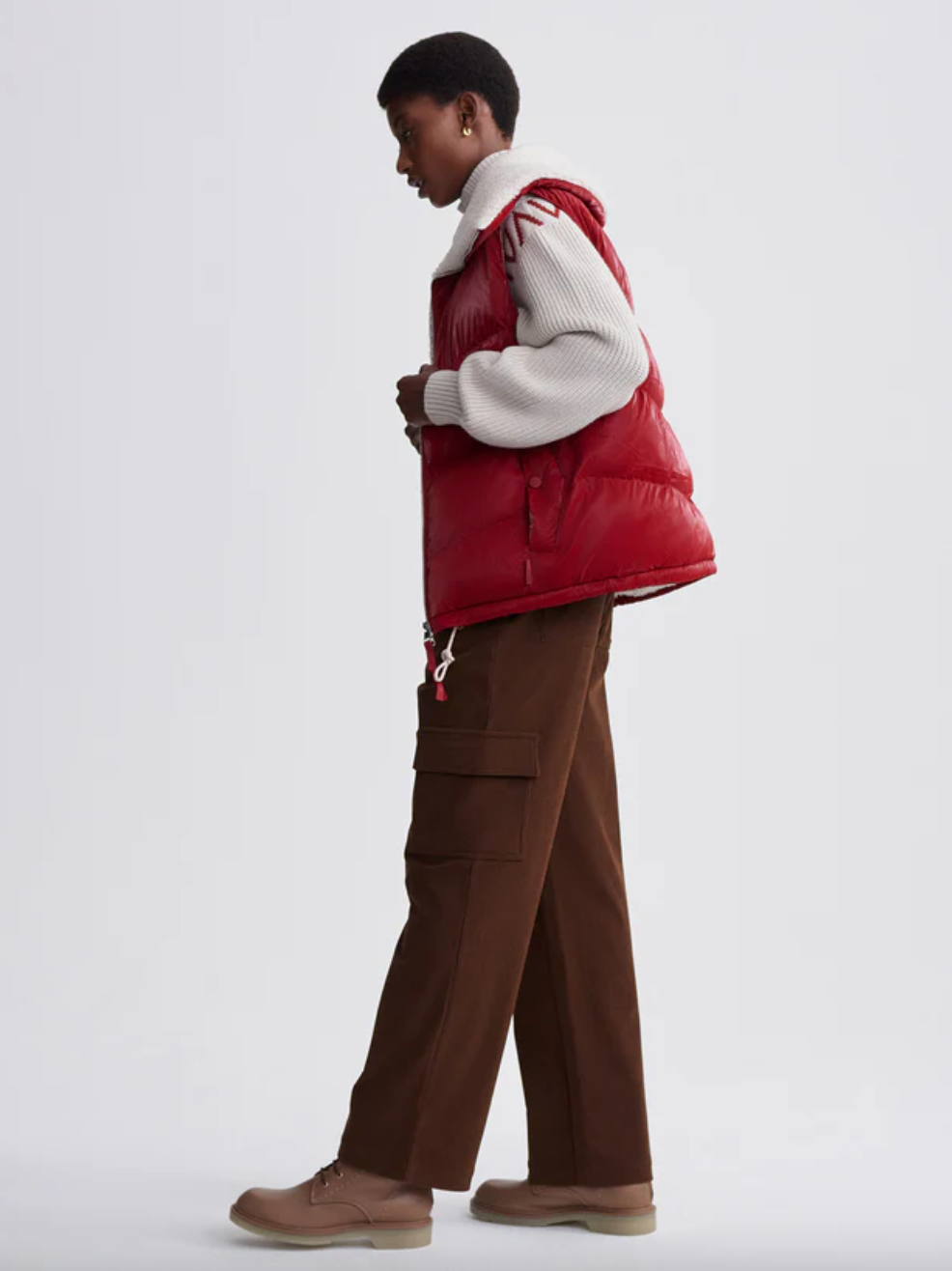Brock Puffer Gilet-Red