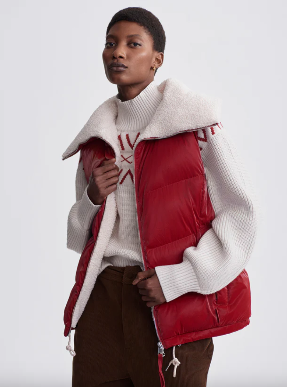 Brock Puffer Gilet-Red