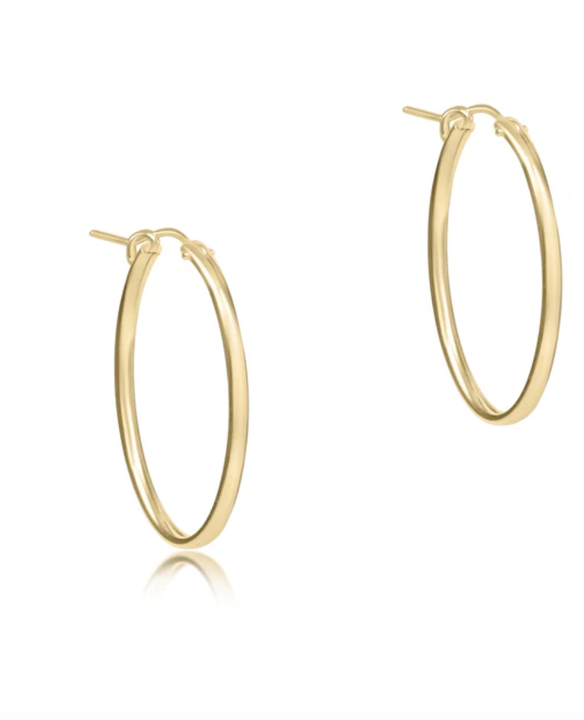 Oval Gold 1" Hoops-Smooth