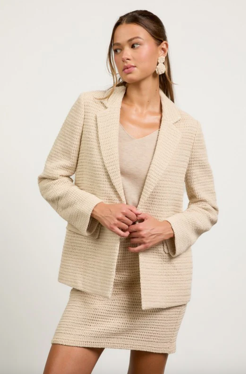 Crochet Blazer-Natural