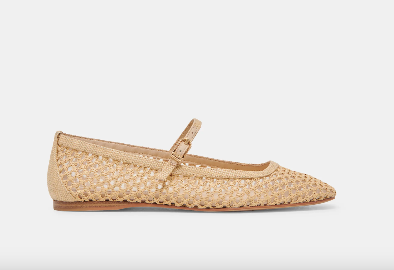 Reyes Ballet Flats-Natural Raffia