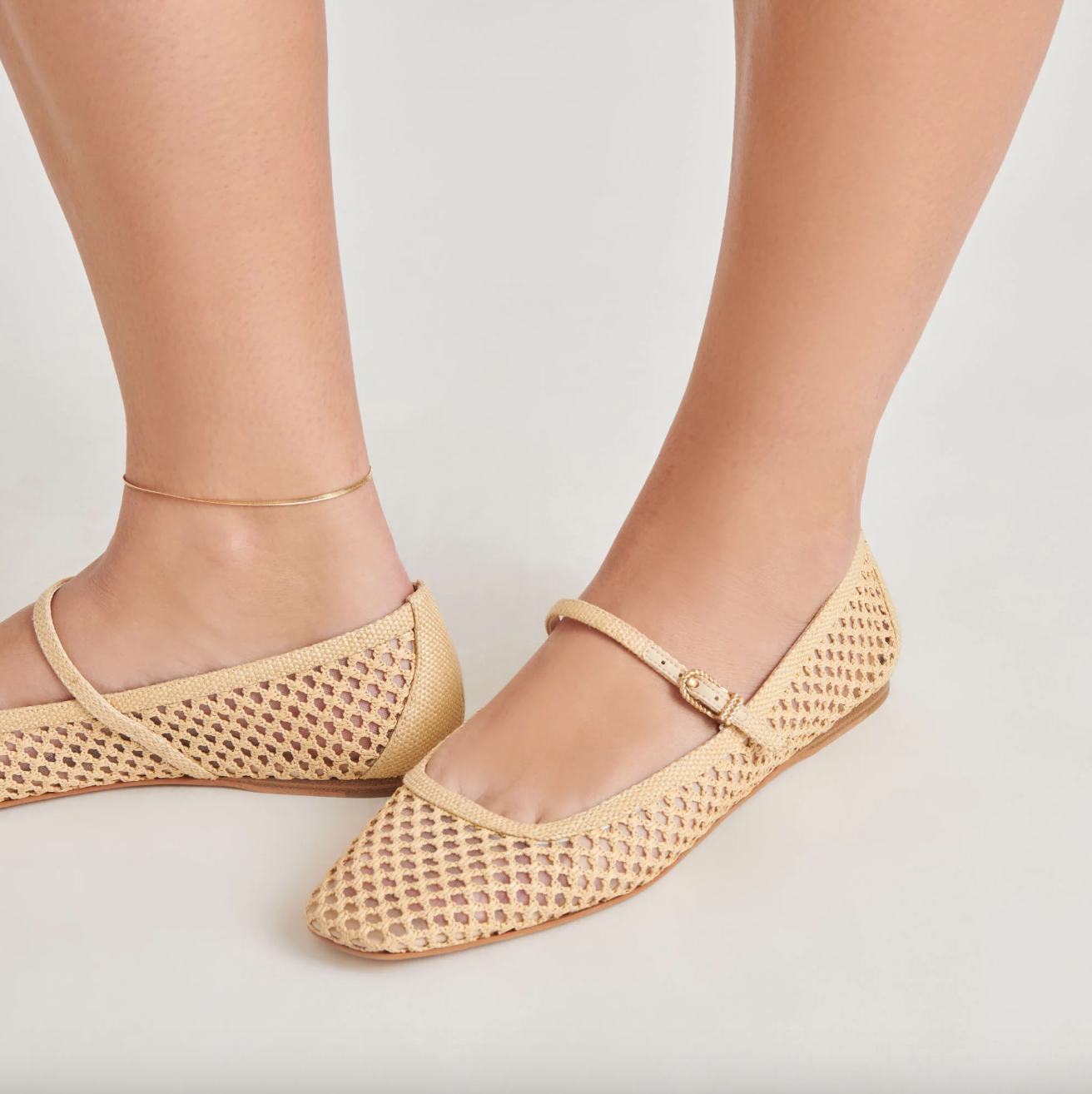 Reyes Ballet Flats-Natural Raffia