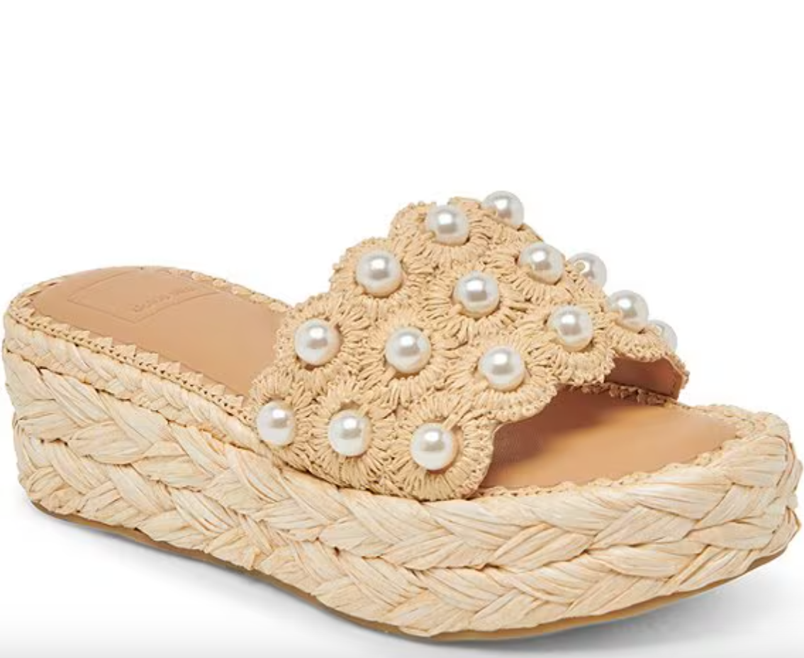 Caper Pearl Sandal-Natural Raffia