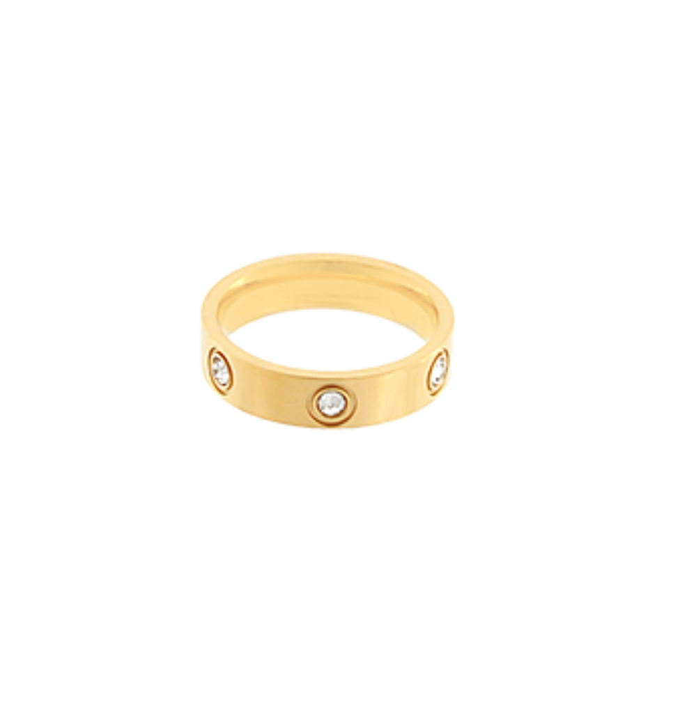 Pave Crystal Station Ring