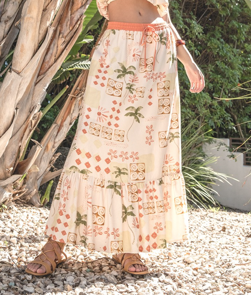 Flowy Printed Skirt-Multi