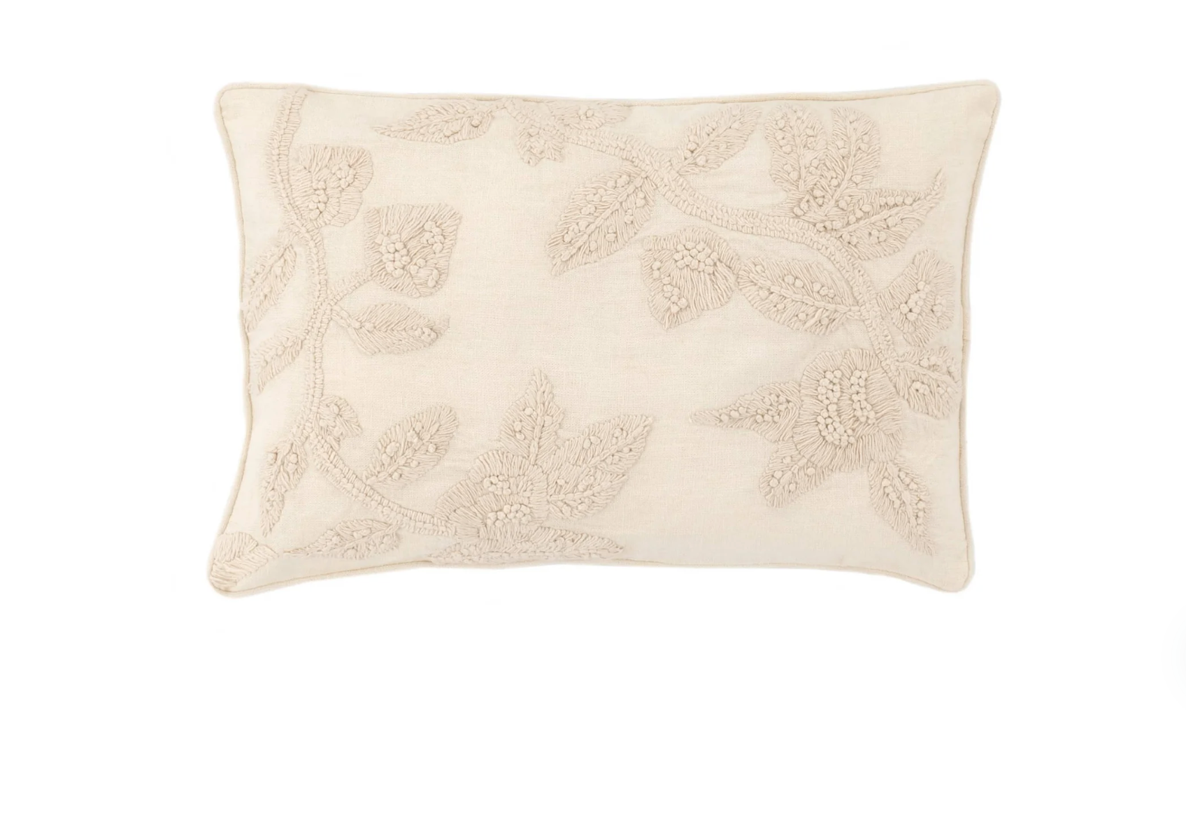 16x24 Harper Embroidered Pillow-Ivory