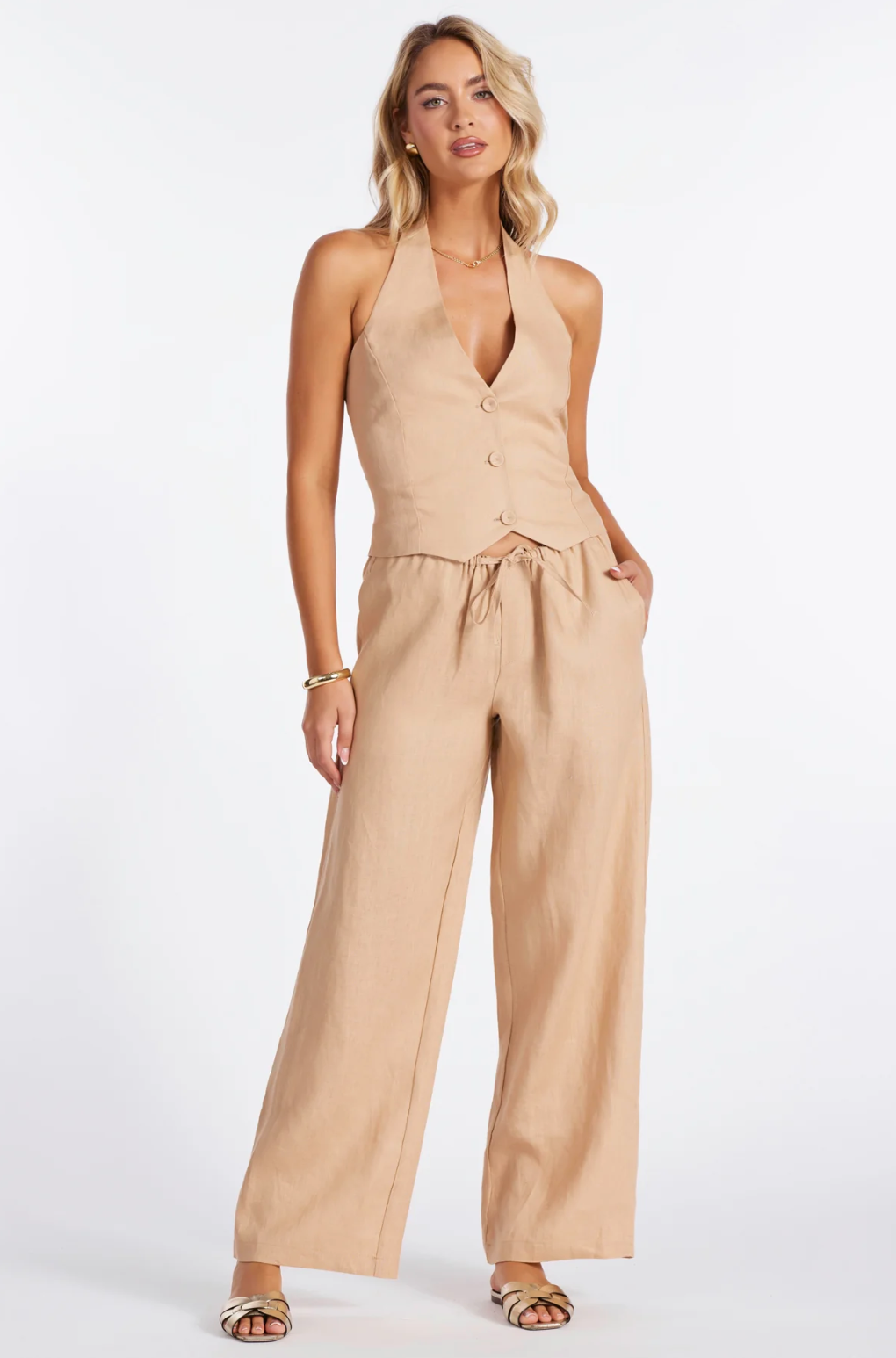 Positano Drawstring Pant-Golden