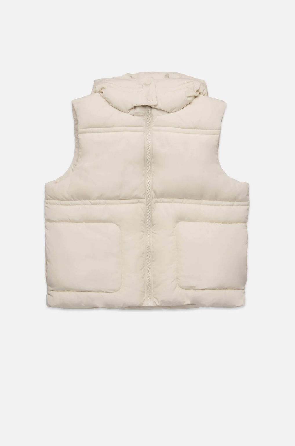 Travis Puffer Vest-Cream