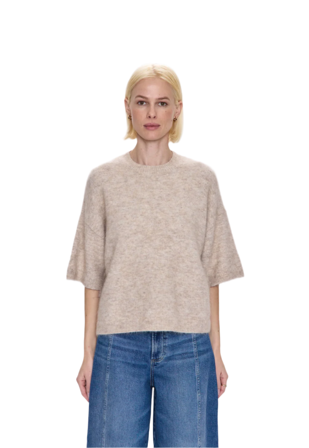Shiloh Short Sleeve Sweater-Oatmeal