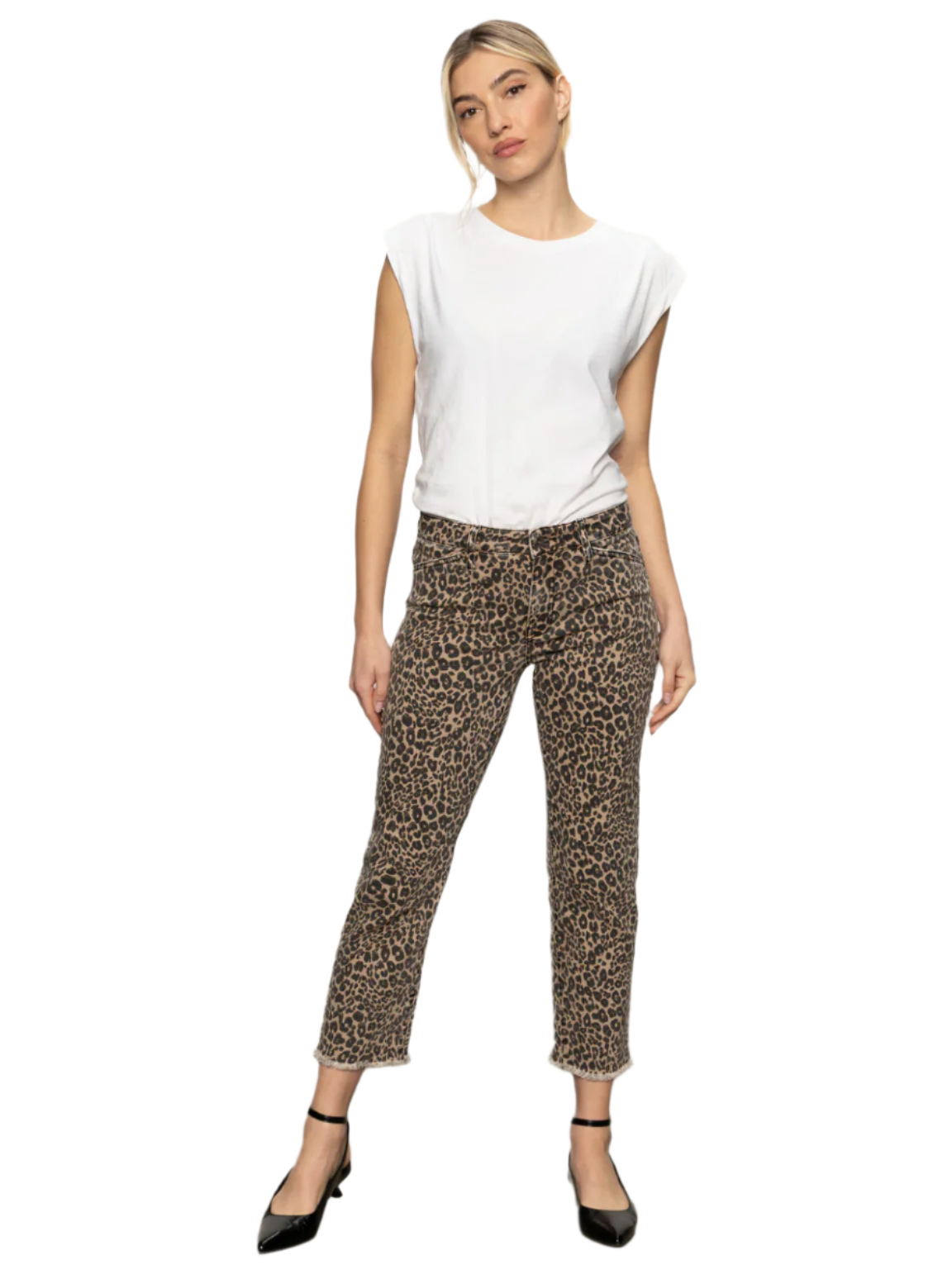 Cadence Straight Crop-Leopard