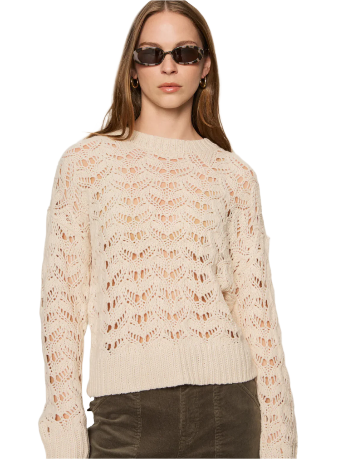 Boheme Open Stitch Sweater-Light Oat