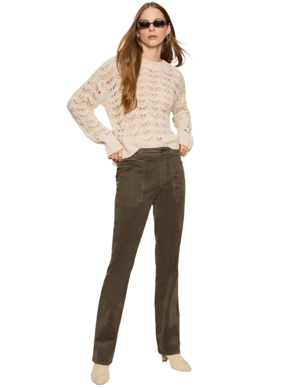 Boheme Open Stitch Sweater-Light Oat
