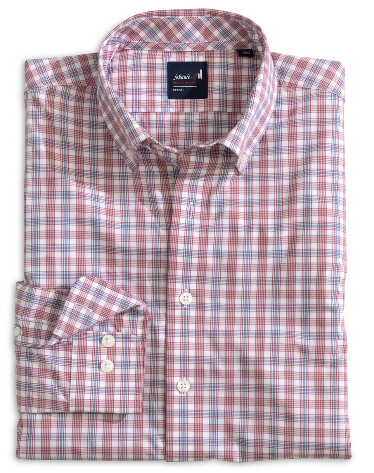Brantley Button Down-Malibu Red