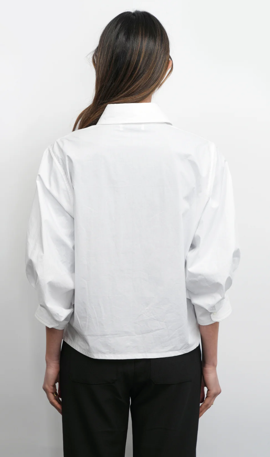 Thea Lantern Sleeve Blouse-White