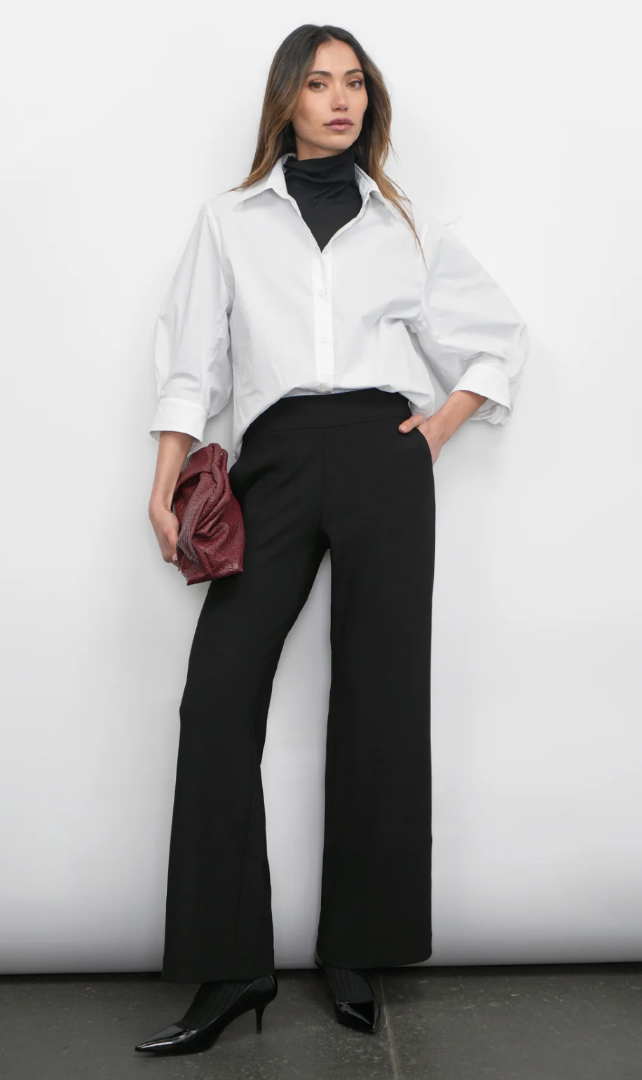 Thea Lantern Sleeve Blouse-White