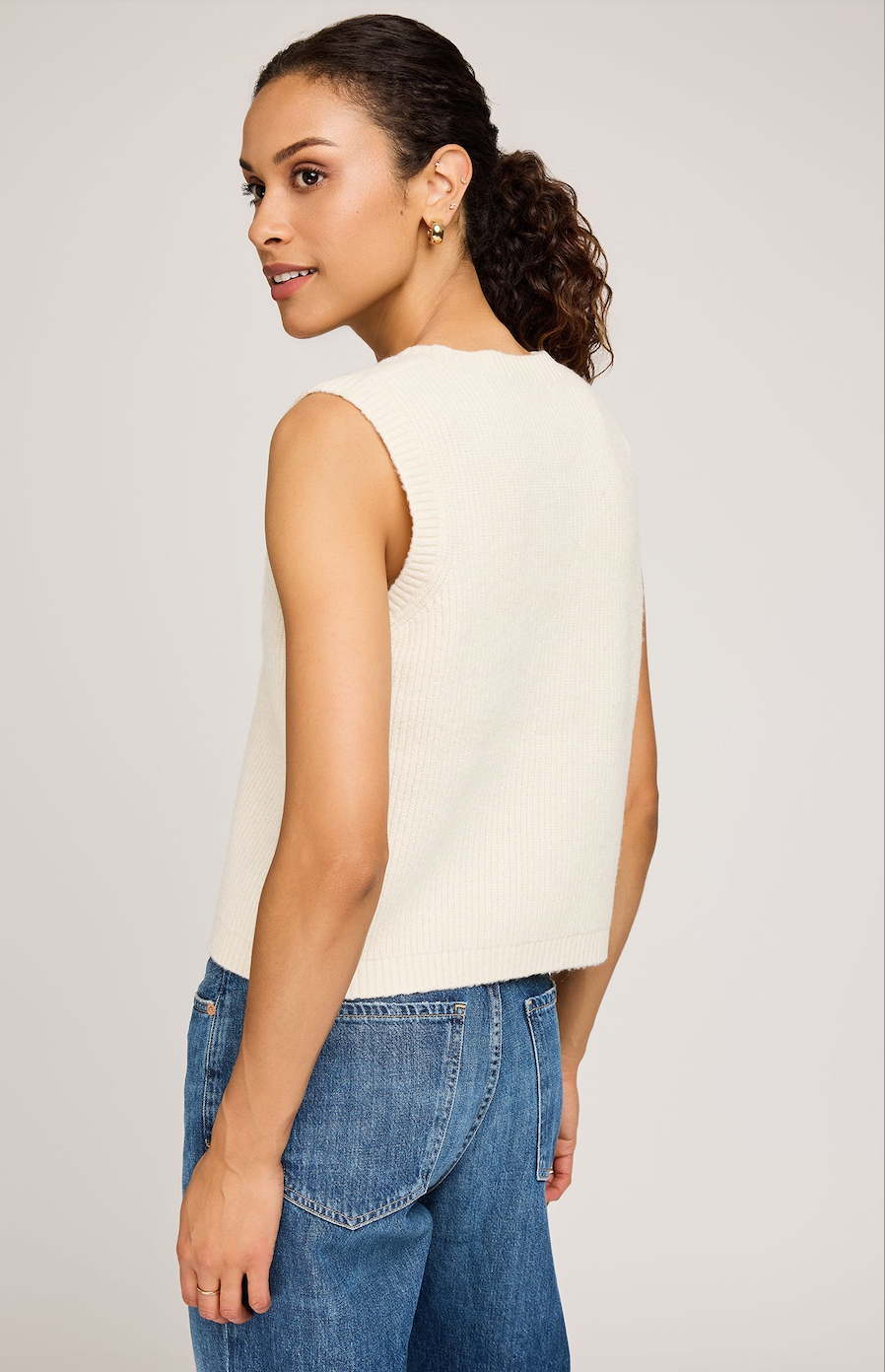 Winnie Sweater Vest-Cream