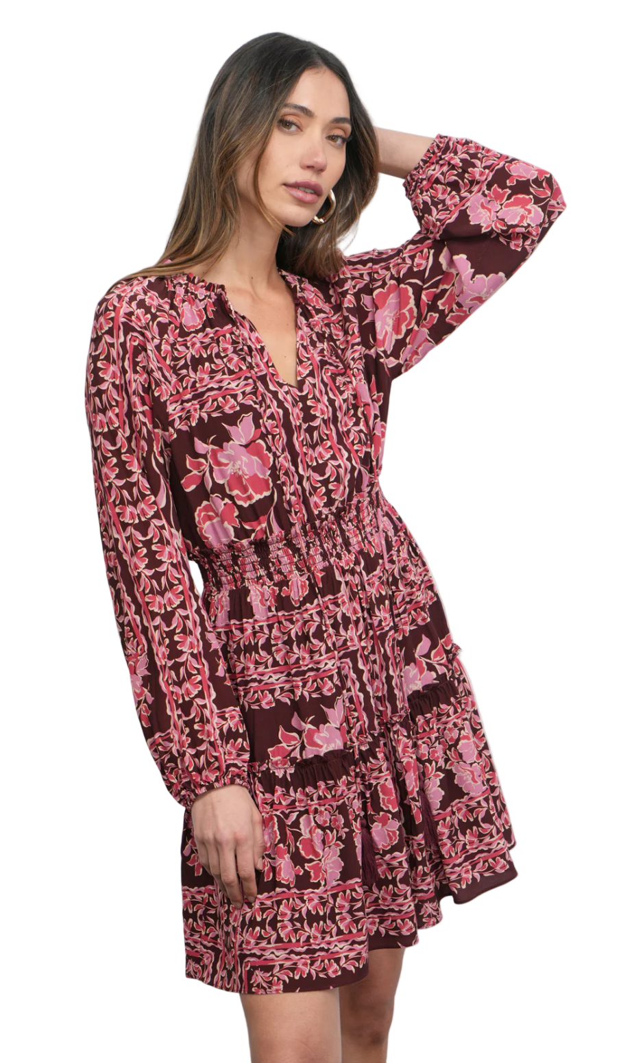 Ringo Mini Dress-Maroon