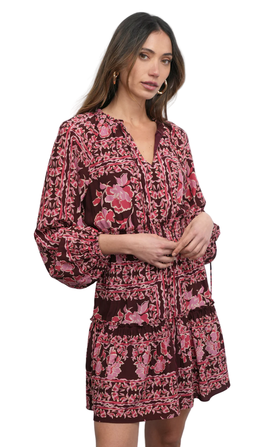 Ringo Mini Dress-Maroon
