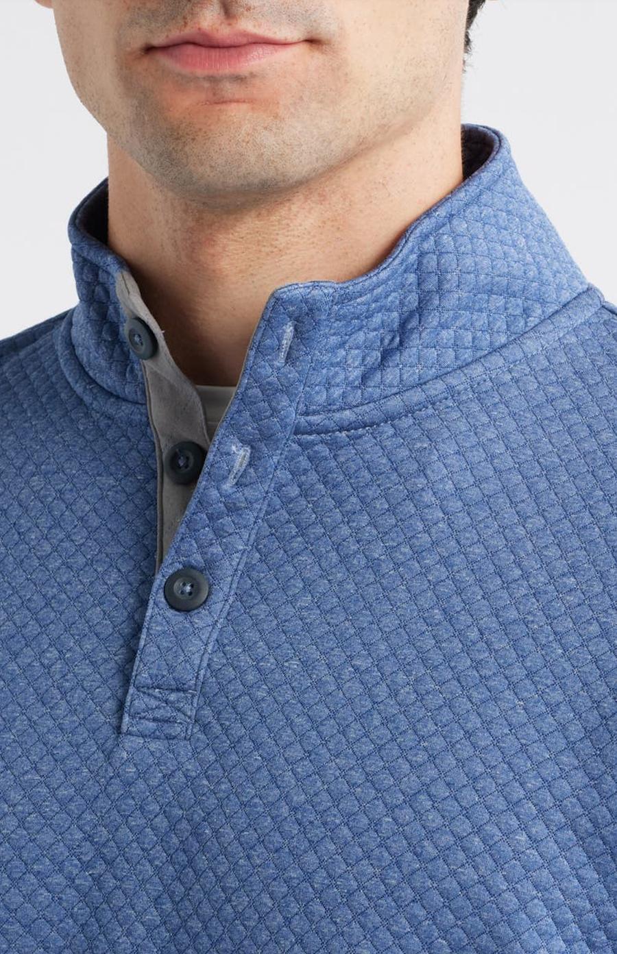 Rockwell Quilted Pullover-Laguna Blue