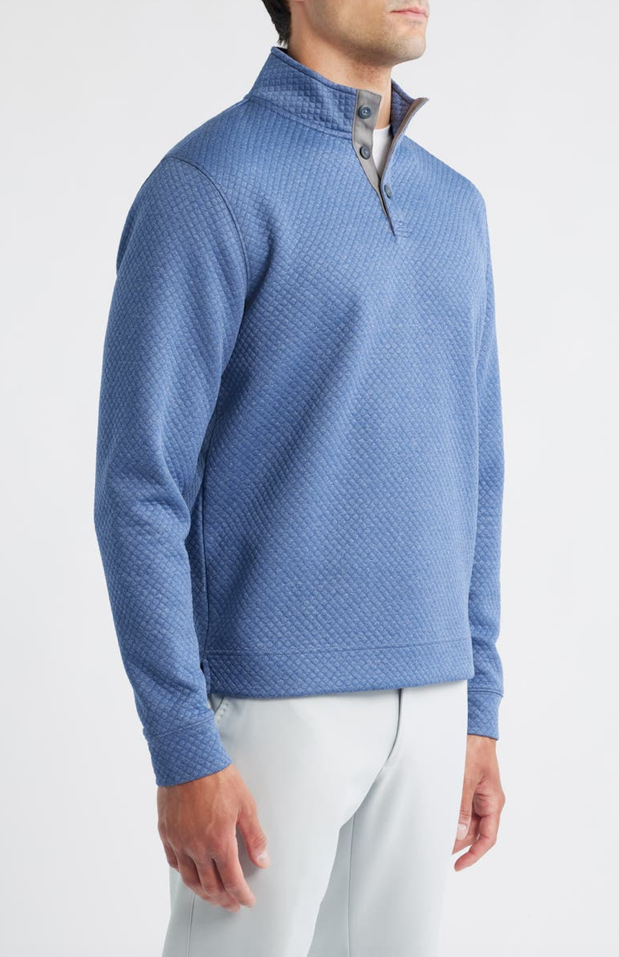 Rockwell Quilted Pullover-Laguna Blue
