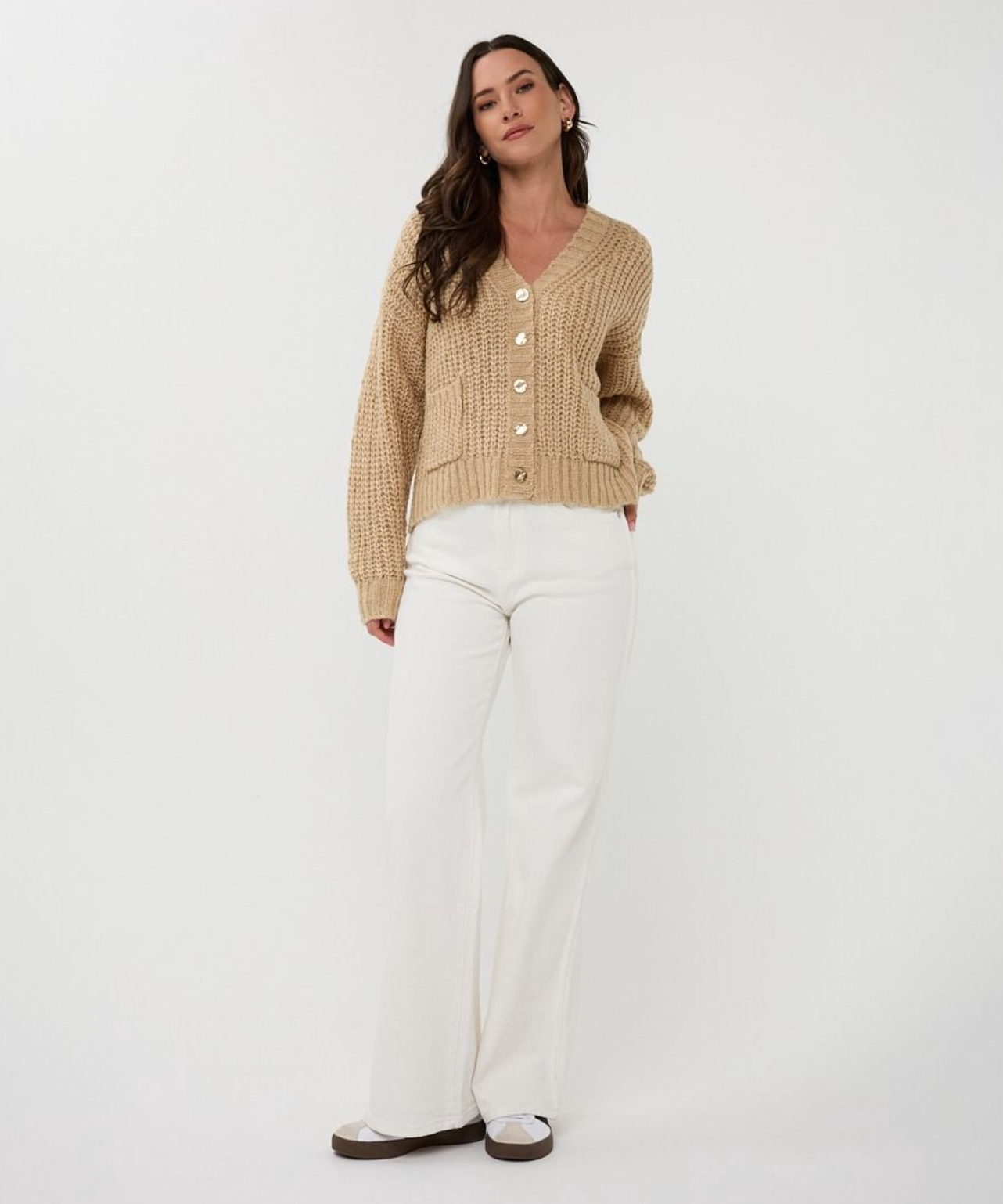 Lurex Cardigan-Tan