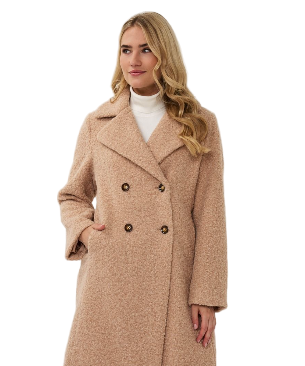 Parisian Boucle Coat-Sand
