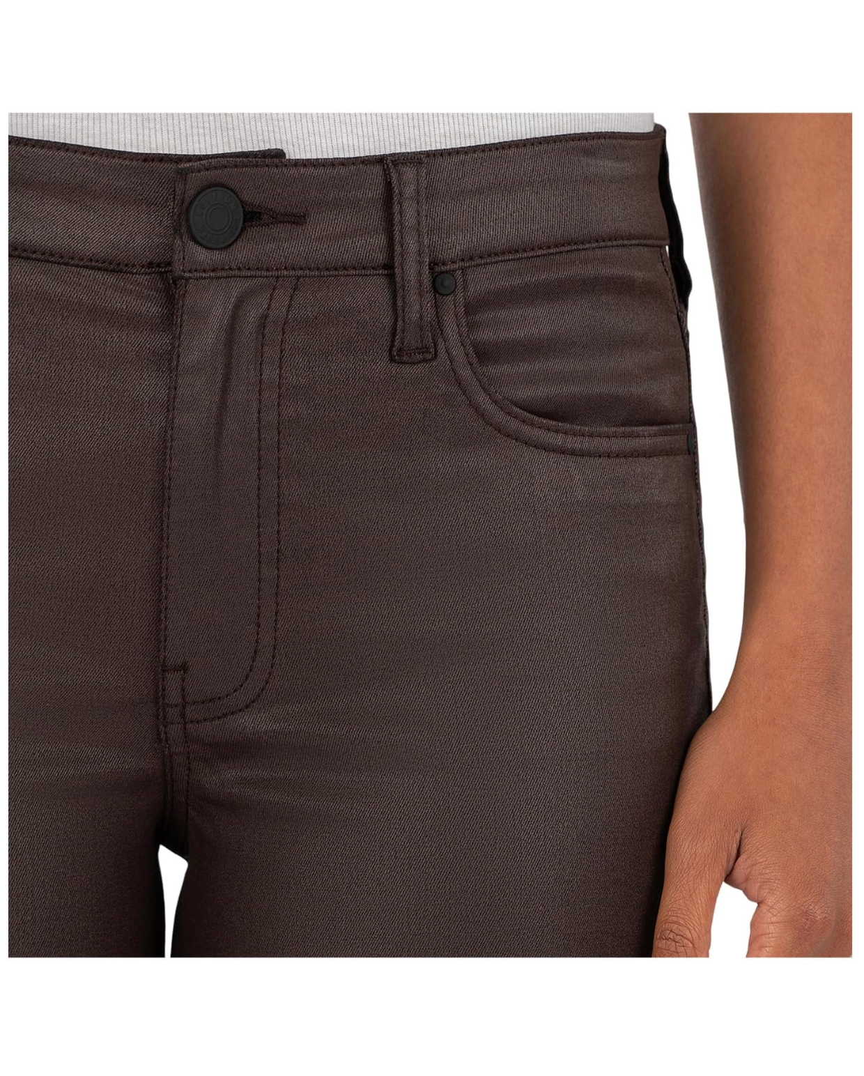 Kelsey Coated Ankle Flare-Chocolate