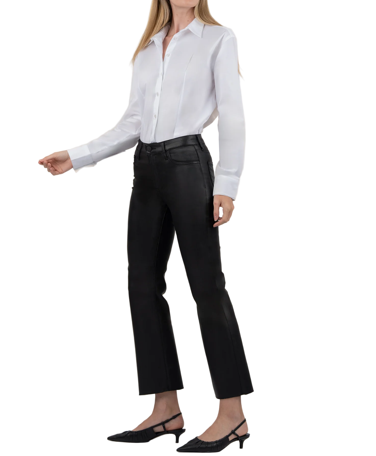 Kelsey Coated Ankle Flare-Black