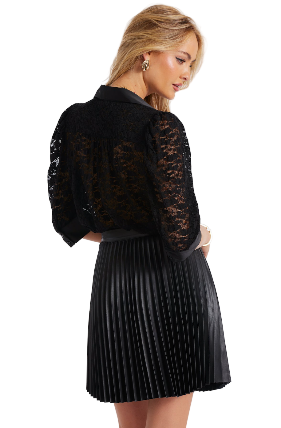 Gisele Lace Blouse-Black