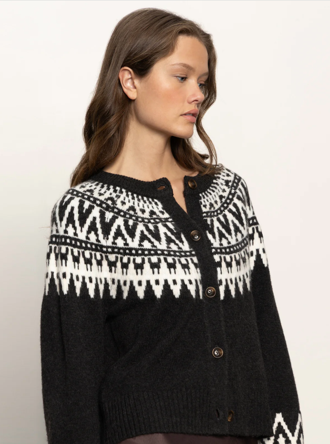 Fairisle Cardi-Ink Multi