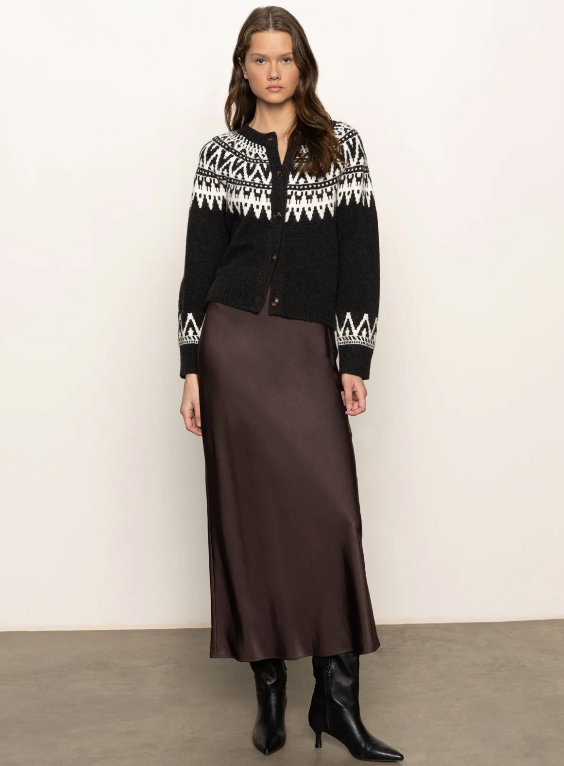 Fairisle Cardi-Ink Multi