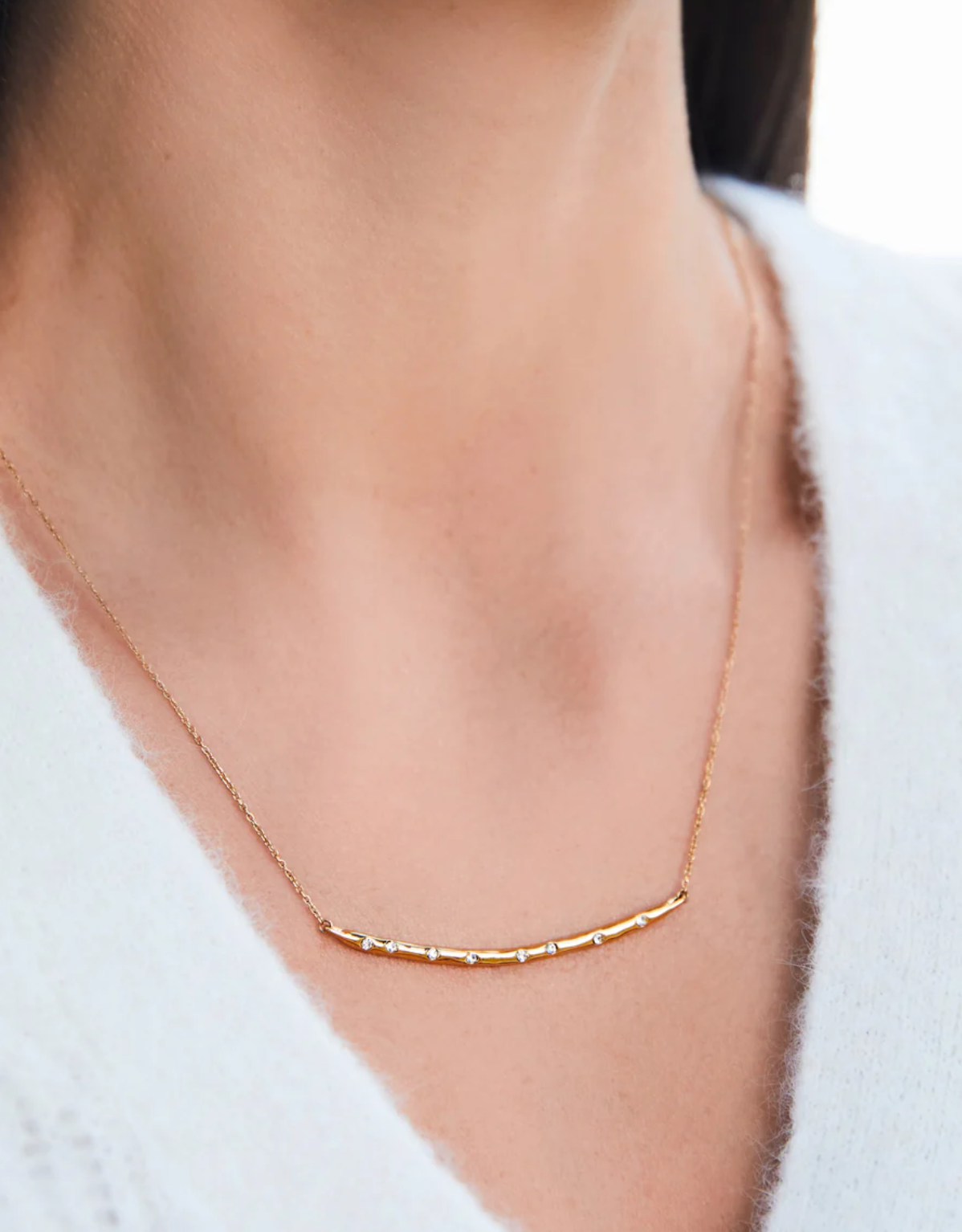 Arc Necklace 17" Crystal